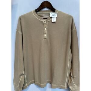 Men’s American Eagle Tan Boxy Fit Waffle Jersey Size L